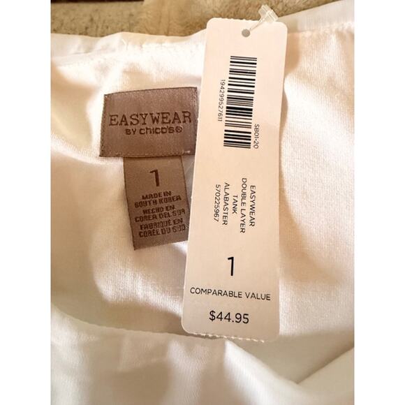 Chico’s EasyWear Double Layer Tank Top Alabaster Size 1 NWT - Picture 4 of 6